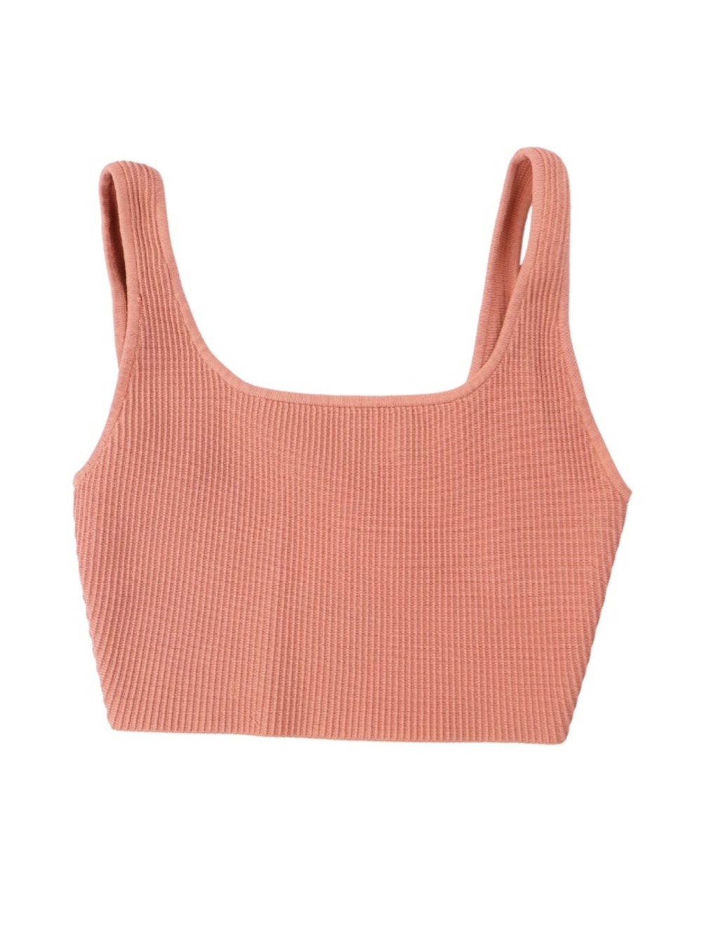 Babaton Aritzia Sculpt Knit Crop Tank Small Peach Ribbed